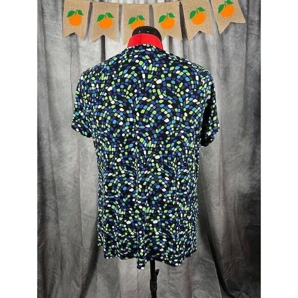 Slimming Fit Faux 2 PC Top Sz 1X Smooth Cool Two-Fer Duet Blouse Long Cut - Picture 6 of 8